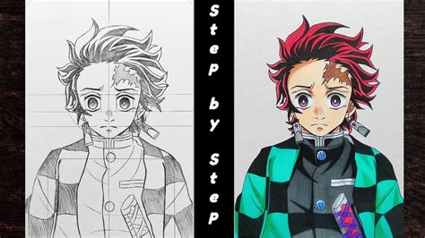 How To Draw Tanjiro Kamado Kimetsu No Yaiba Step By Step Tutorial Nbkomputer