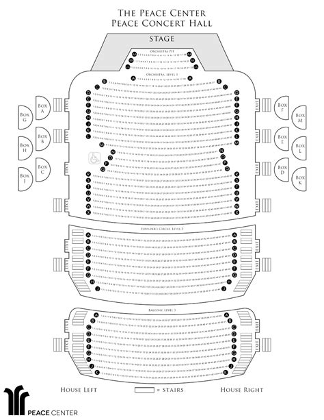 Peace Center Concert Hall Seating Chart - Center Seating Chart