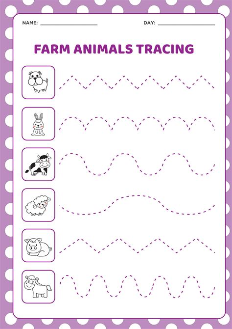 Farm Animal Tracing Sheets