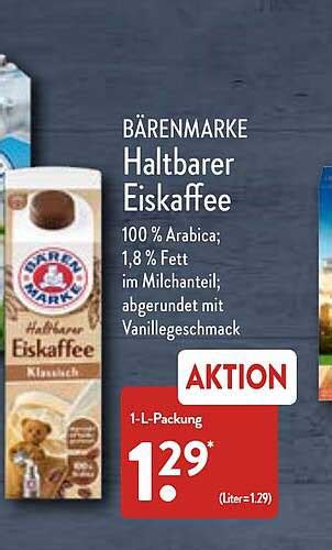 Haltbarer Eiskaffee Bärenmarke Angebot bei ALDI Nord 1Prospekte de