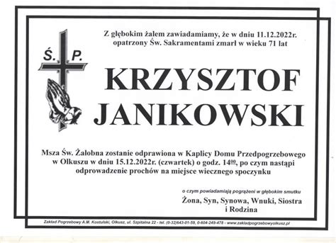 Pogrzeb śp Krzysztofa Janikowskiego l 71 15 12 2022 Olkusz