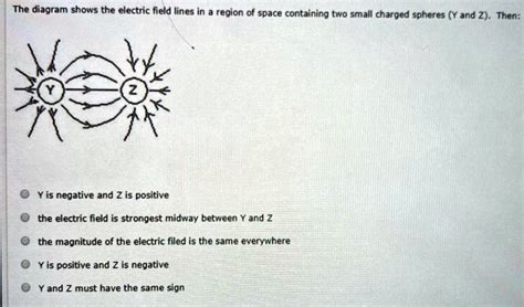 The Diagram Shows The Electric Field Lines In Region Of Space Containing Two Small Charged