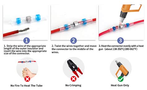 Pcs Solder Seal Wire Connectors Heat Shrink Butt Wire Connectors