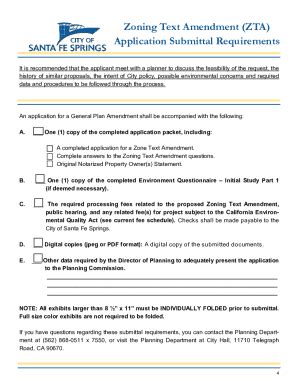 Fillable Online Zoning Text Amendment ZTA Application Information