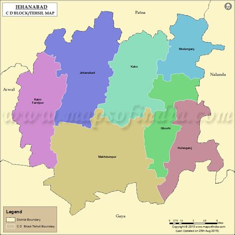 Jehanabad Tehsil Map, Bolcks in Jehanabad