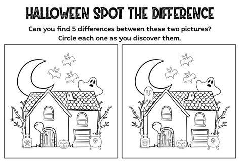 Halloween Spot The Difference Printables Halloween Week Free Halloween