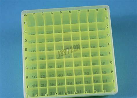 Cryobox For Cryotubes 2 Ml With Alphanumeric Labelling Yellow