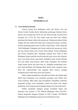 Laporan Pengenalan Lapangan Geologi Almas Yamada Pdf