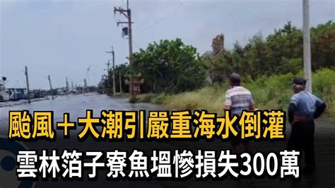 颱風大潮引嚴重海水倒灌 雲林箔子寮魚塭慘損失300萬－民視新聞 Youtube