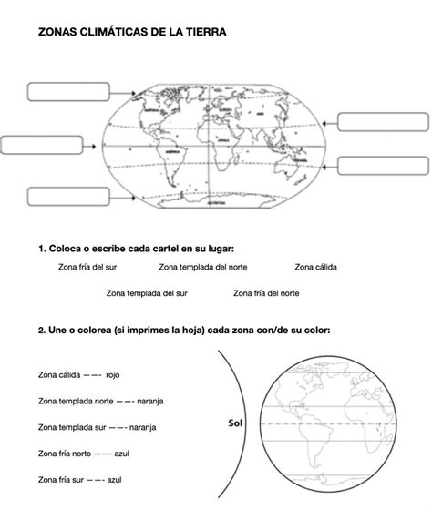 Zonas Climáticas De La Tierra Ficha Interactiva Actividades De Geografía Enseñanza De La