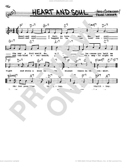 Heart And Soul Sheet Music Real Book With Lyrics PDF