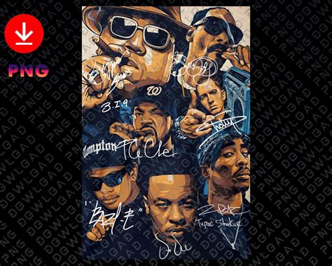 West Coast Hip Hop Poster Signatures American Rappers Dowload Digital