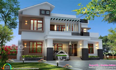 Modern Double Storied 2550 Sq Ft Home Kerala Home Design And Floor