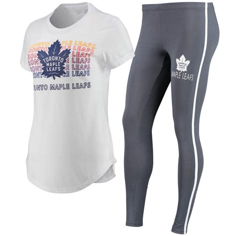 Womens Concepts Sport White Charcoal Toronto Maple Leafs Sonata T