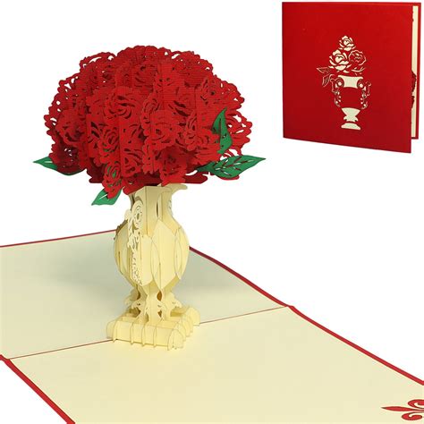 Lin17627 Linpopup® Pop Up Cards Flowers Pop Up Card Bouquet Greeting Cards Flowers Folded