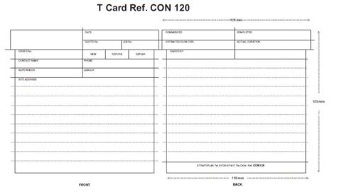 Job Control T Card Board Size 120 Or Size 4 T Cards Direct