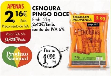 Promo O Cenoura Pingo Doce Kg Em Pingo Doce