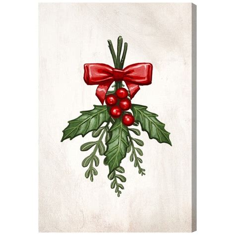 Mistletoe Graphic Art Print On Canvas Weihnachten Zeichnung