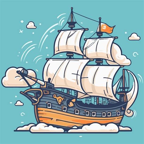 Premium Vector | A funny ship mascot vector of illustration