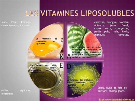 les vitamines liposolubles leurs rôles et leur origine