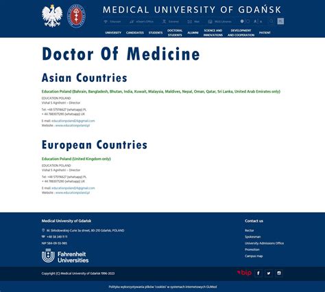 Medical Universities Official Admission Office In Gdansk Doctor Of