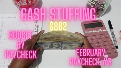 Cash Stuffing February Paycheck One Month Ahead Youtube