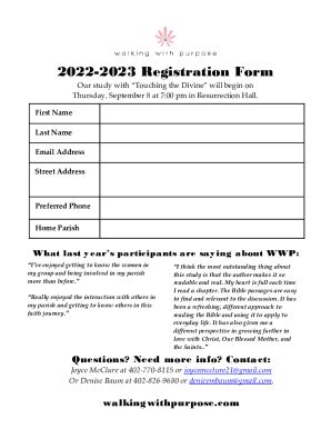 Fillable Online Registration Form Template Fax Email