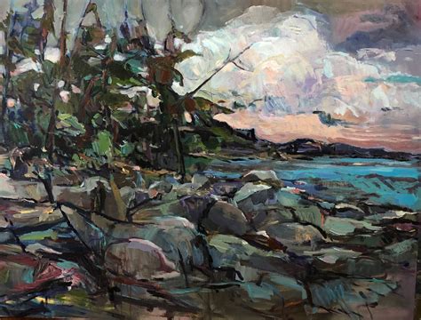 Georgian Bay Shoreline Artist Painting Art