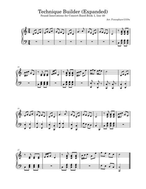 Technique Builder 40 Expanded Version Sheet Music For Piano Solo