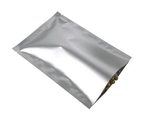 X Cm Small Plain Pocket Pcs Silver Matte Aluminium Foil Bags Heat