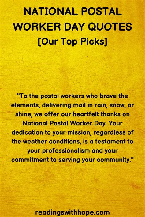 30 National Postal Worker Day Quotes And Messages