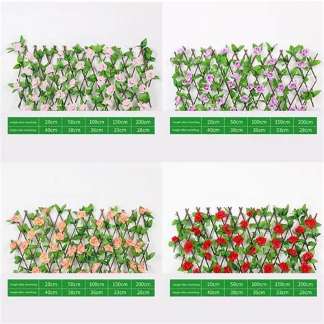 Cl Ture De Jardin En Treillis Extensible Avec Fleurs Roses En Soie