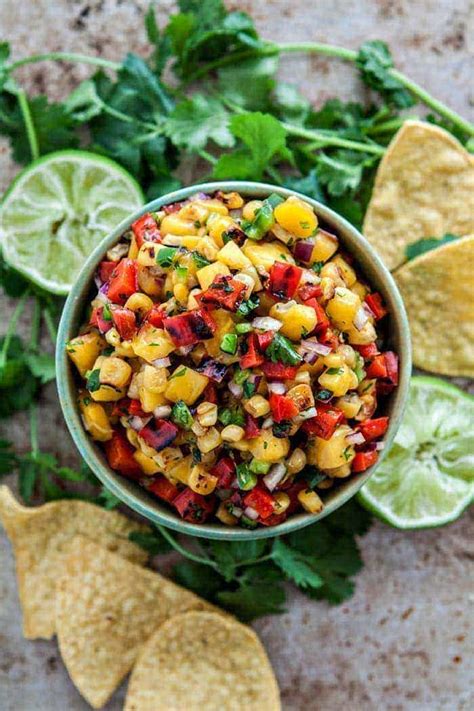 Mango Salsa With Grilled Corn And Blistered Red Peppers Good Life Eats