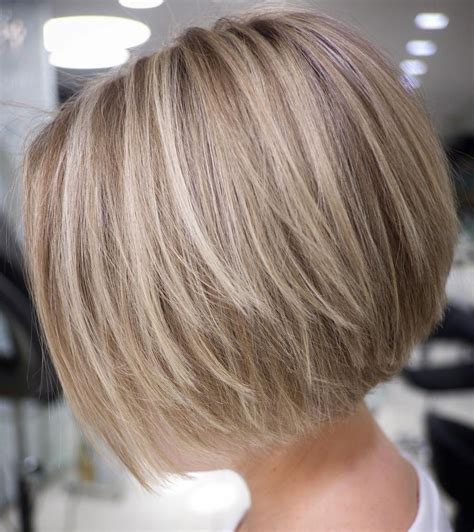 Straight Textured Creamy Blonde Bob Short Layered Bob Haircuts Short