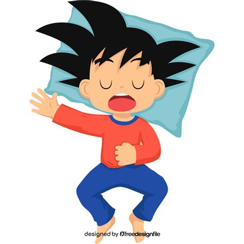 Cute Goku sleeping cartoon clipart free download