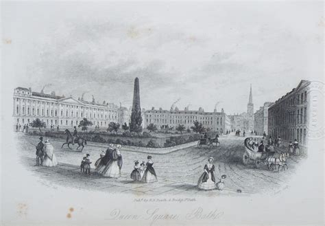 Antique Prints Of Queen Square Bath