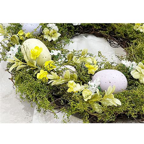 With Twigs And Pastel Eggs Artificial Flower Wreat Vicedeal