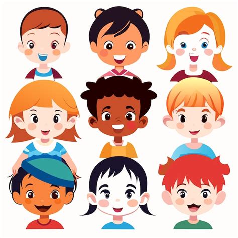 Premium Vector Children From Different Ethnicities Vector Graphic Art