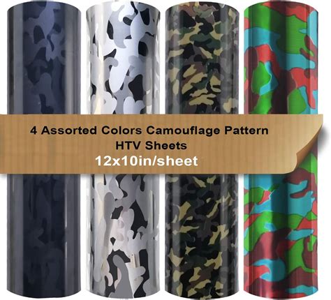 Amazon Heat Transfer Camouflage Pattern Vinyl Bundle Assorted