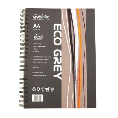 Seawhite Of Brighton Eco Grey Corn Crush Recycled Drawing Paper Pad A4