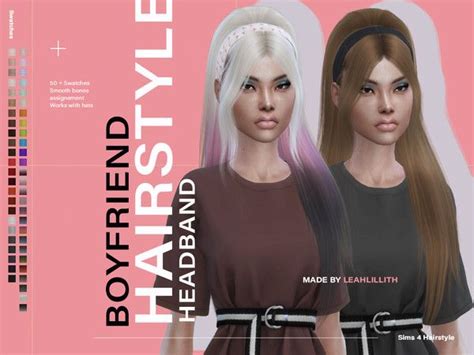 Leah Lillith S Leahlilith Boyfriend Hair Headband Sims Hair