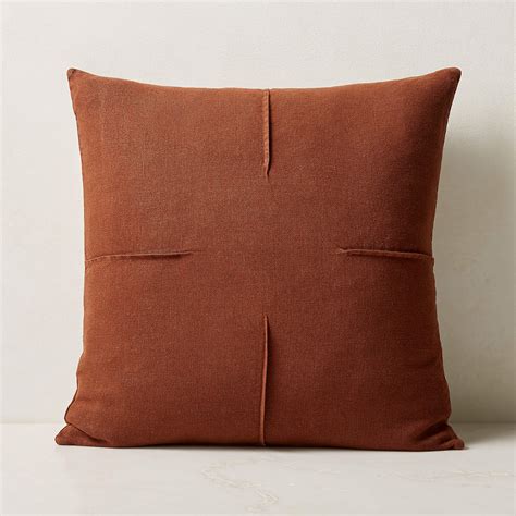 Tuck Brown Linen Modern Throw Pillow With Down Alternative Insert 20