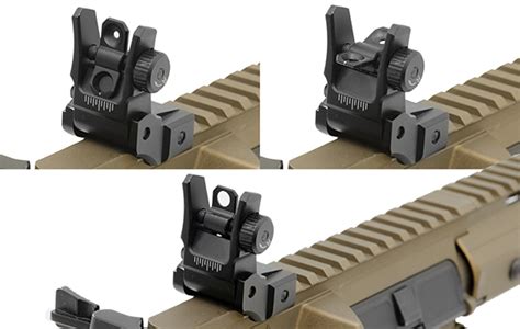 Utg Ar Low Profile Flip Up Rear Sight With Dual Aiming Aperture Edc