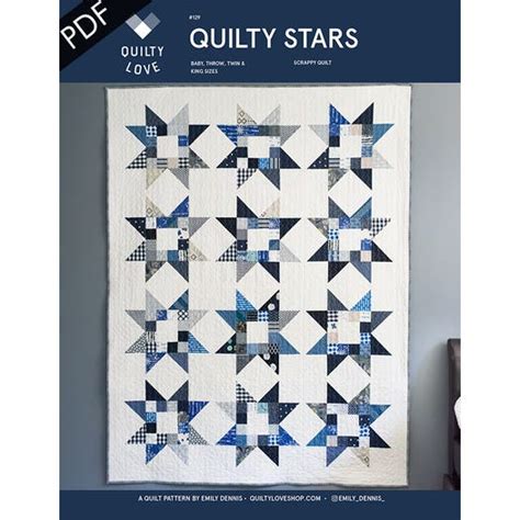 Quilty Stars Downloadable Pdf Quilt Pattern Quilty Love Fat Quarter Shop