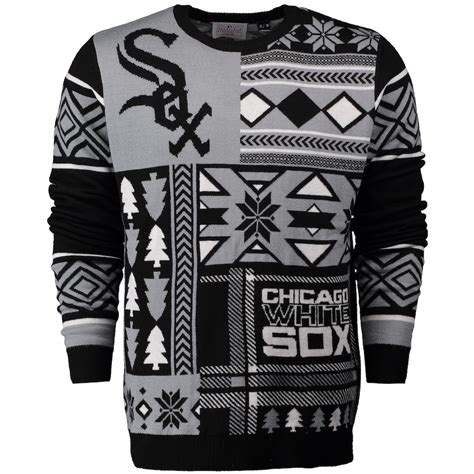 Klew Chicago White Sox Black Patches Ugly Sweater