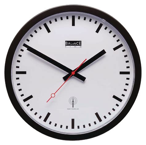 Horloge murale Radio contrôlée 30 cm Analogiques Blanc Noir BALANCE Pas