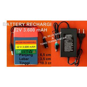 Jual Baterai 12 V Rechargeable Battery 3 600 MAH Paket BT CH Kota