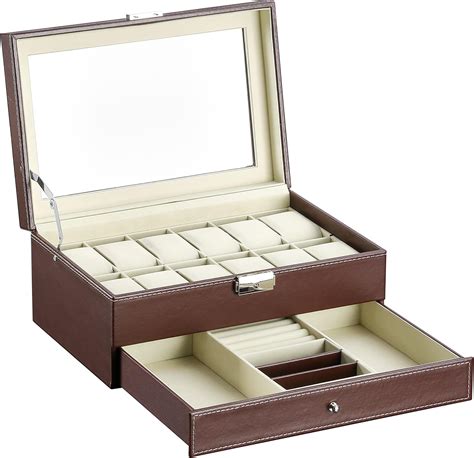 Procase Schichten Uhrenbox Schmuck Uhr Aufbewahrungsbox Mit