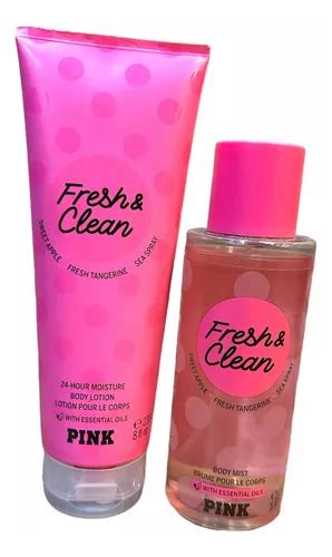 Set Victorias Secret Pink Crema Y Mist Fresh And Clean Meses Sin Intereses