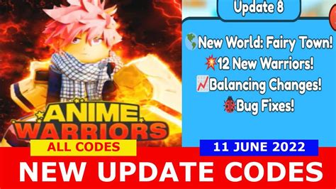 New Update Codes Upd X All Codes Anime Warriors Simulator Roblox